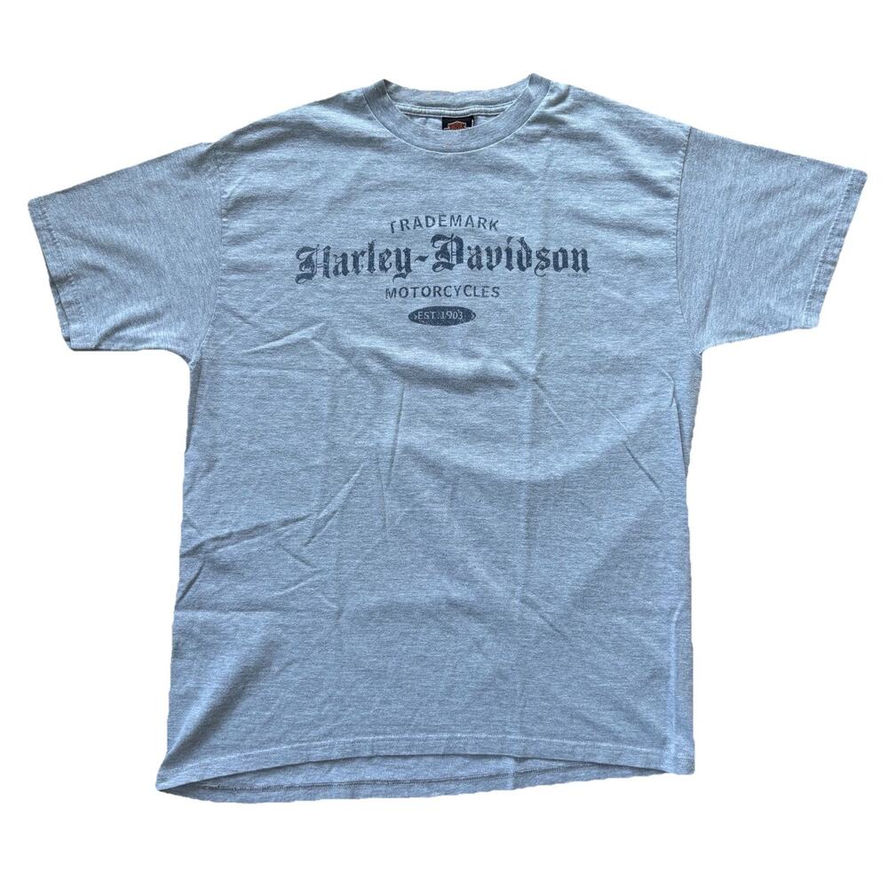 VTG Harley Davidson T-shirt Size XL Gray Motor City Michigan 2003